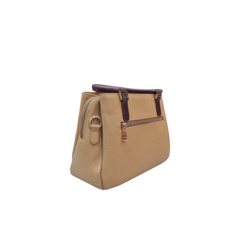 Carybu Leather Handbag — Women's Mustard (Small)