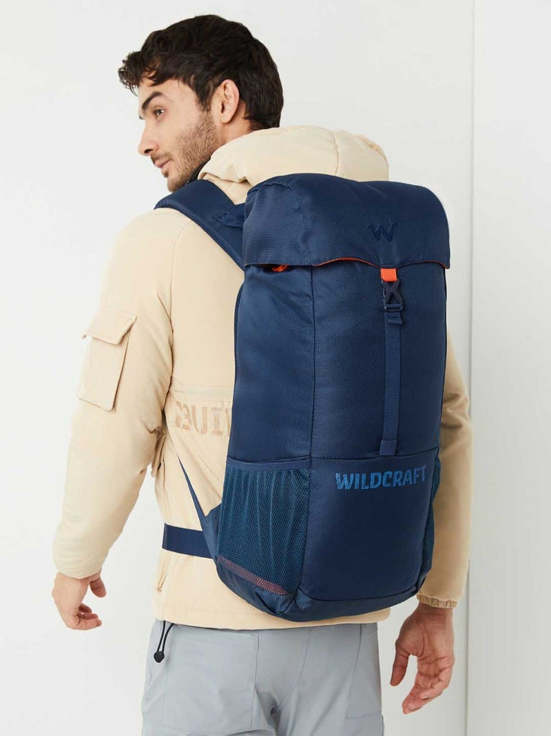 Wildcraft Verge 2 35 L hiking rucksack in Dark Blue - angled view