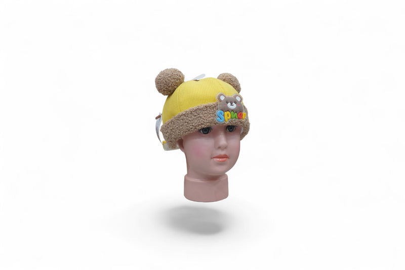 Teddy Brown Ears Winter Knit Cap for Babies