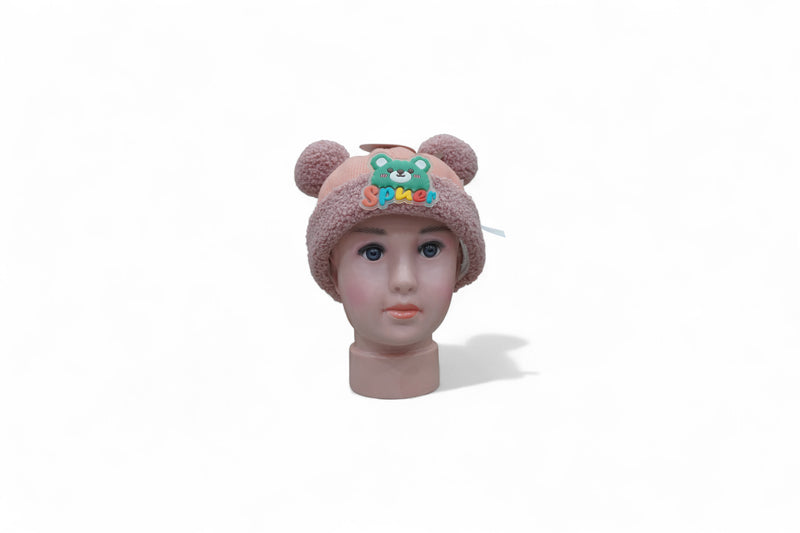 Teddy Blush Pink Teddy Ears Knit Cap for Kids
