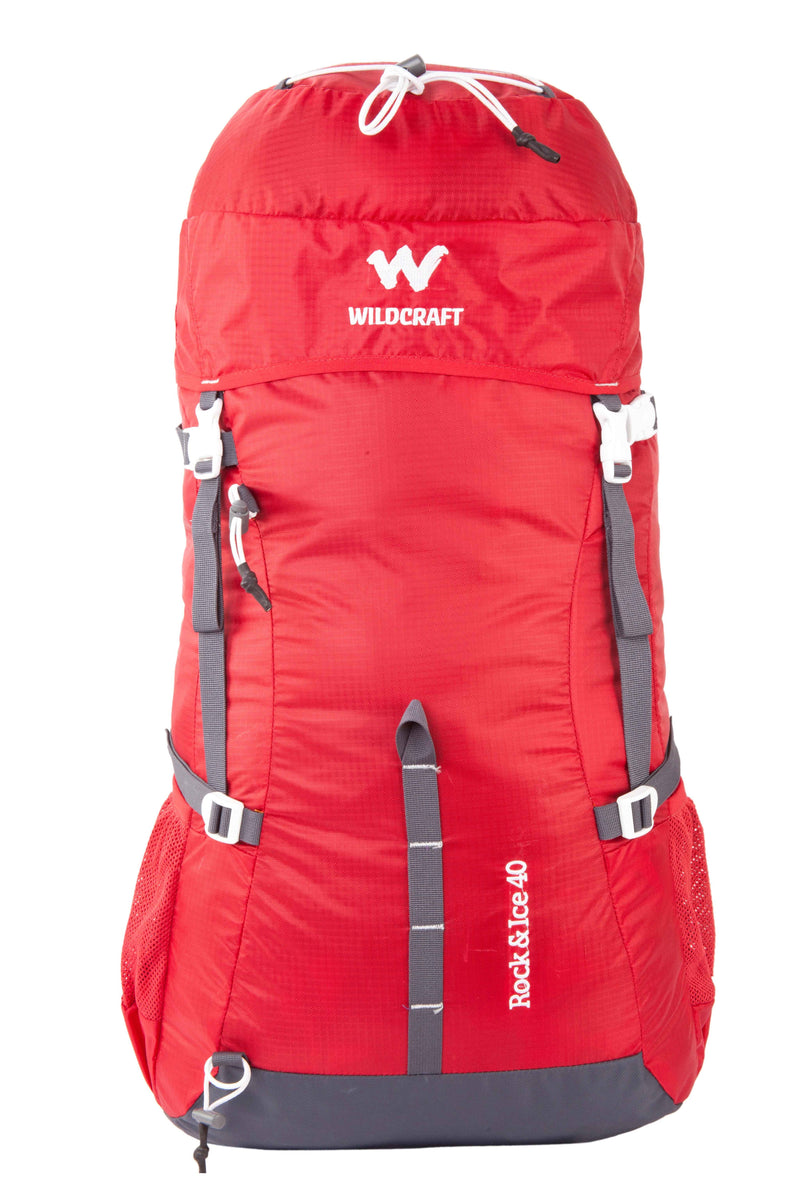 Wildcraft Rock & Ice Ripstop Rucksack in Red — front view