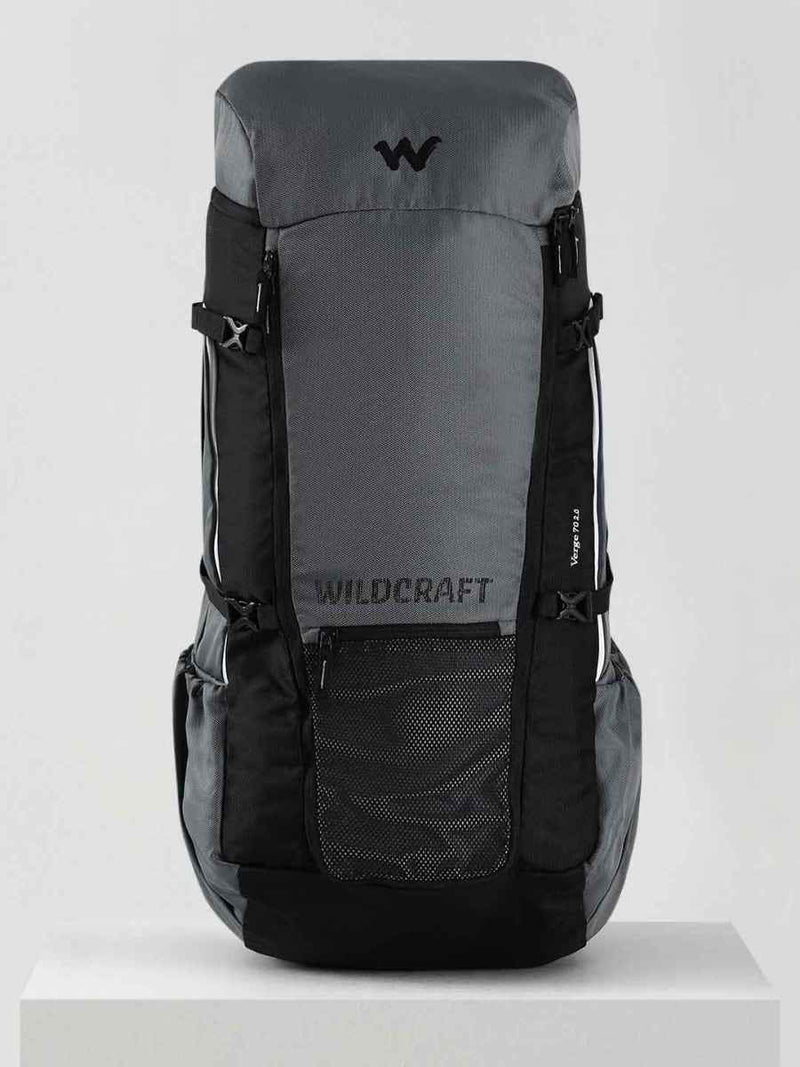 Wildcraft Verge 2 70 L Hiking Rucksack in Light Grey — front view