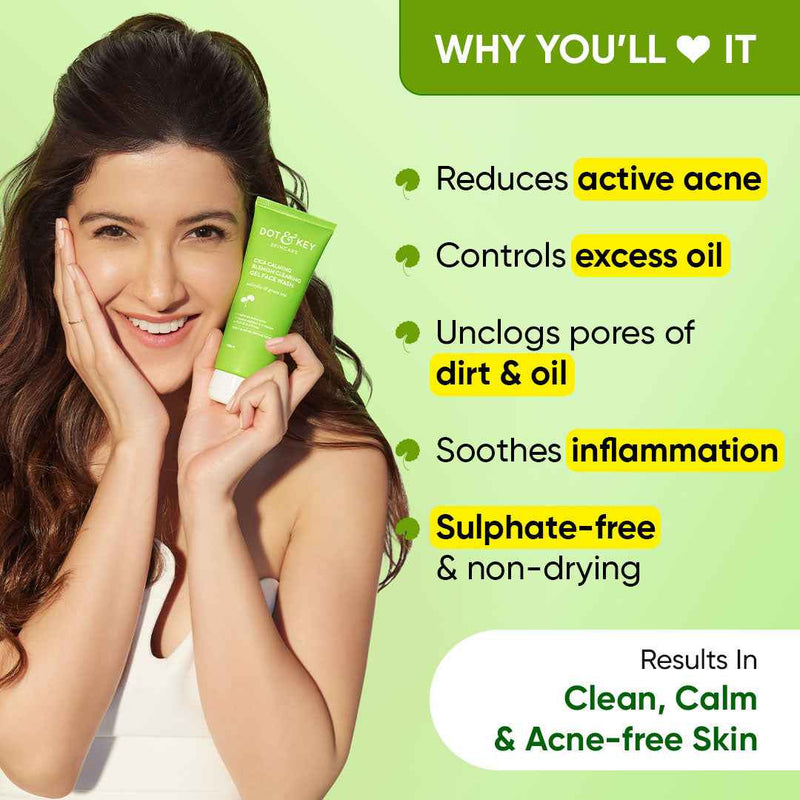 Dot & Key Cica + Salicylic Gel Face Wash, Pack of 2