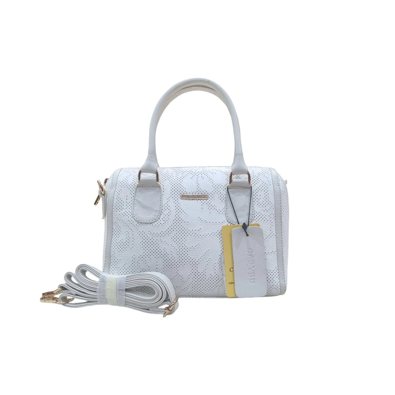 Carybu Ladies Pure Leather Handbag — White (Small)