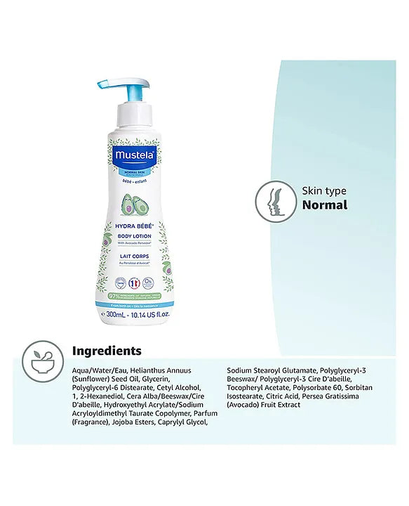 Mustela Baby Body Lotion 300ml - Hydrating Moisturizer for Normal Skin - image 4 of 7 - COSMETIC