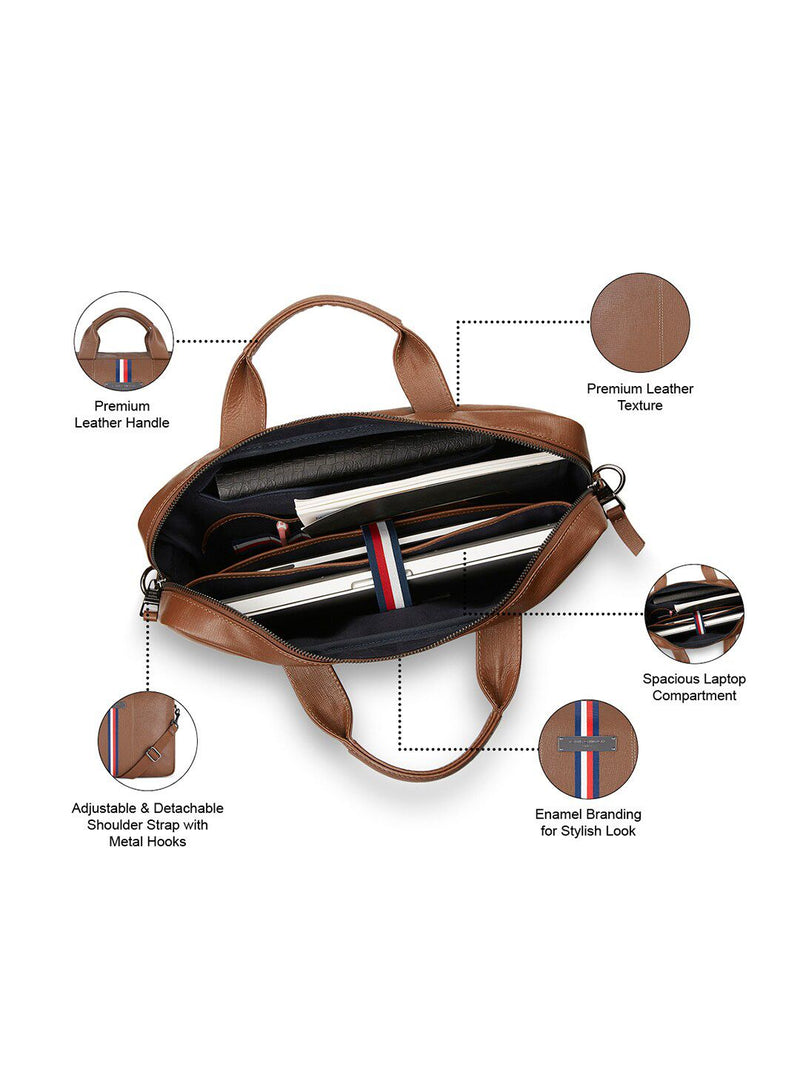Tommy Hilfiger Westminster Tan Laptop Bag - image 5 of 6