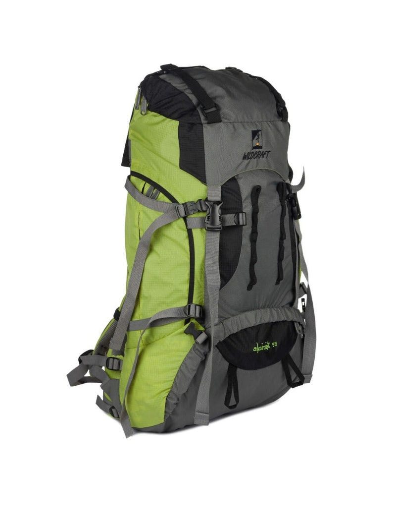 Wildcraft Alpinist 55 L rucksack in Green - side view