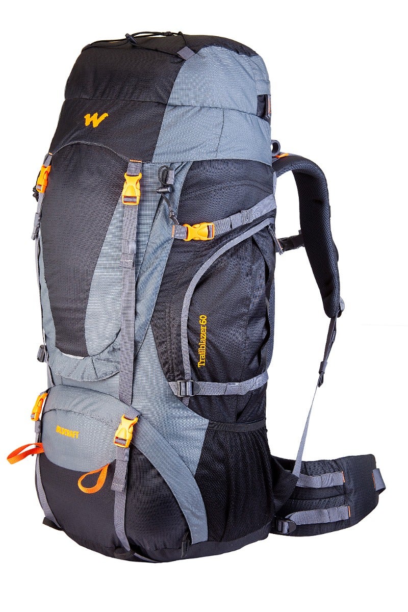 Wildcraft Trailblazer 60 L trekking rucksack in Black - side view