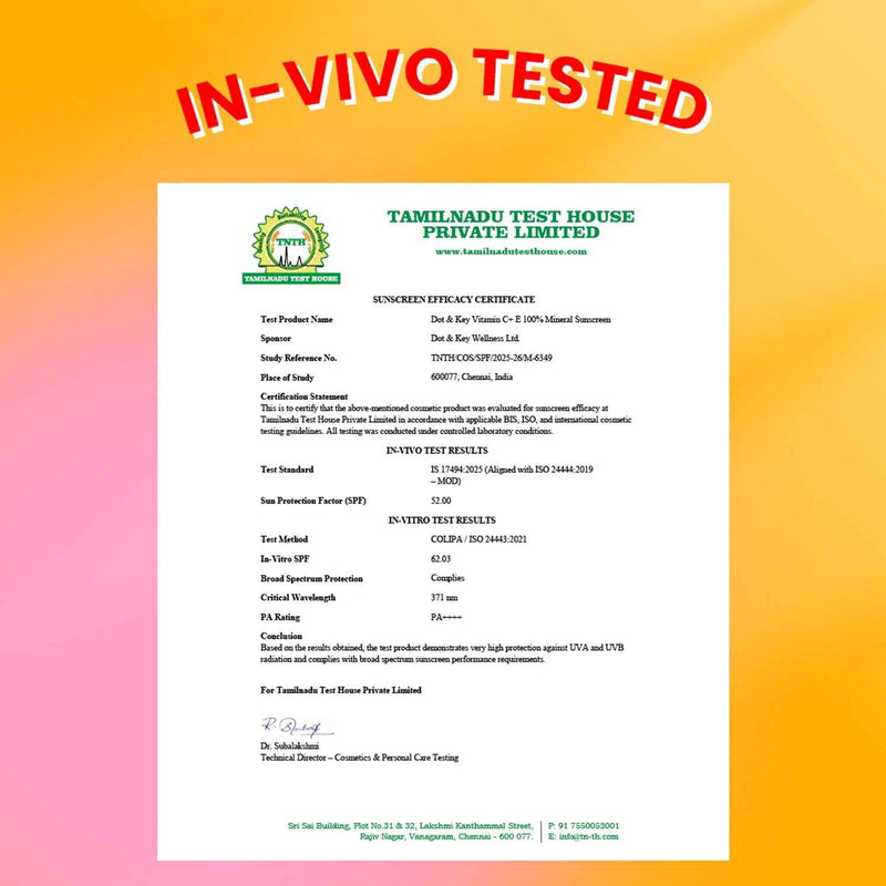 Dot & Key Vitamin C + E 100% Mineral Sunscreen IN-VIVO tested SPF 50+, PA++++