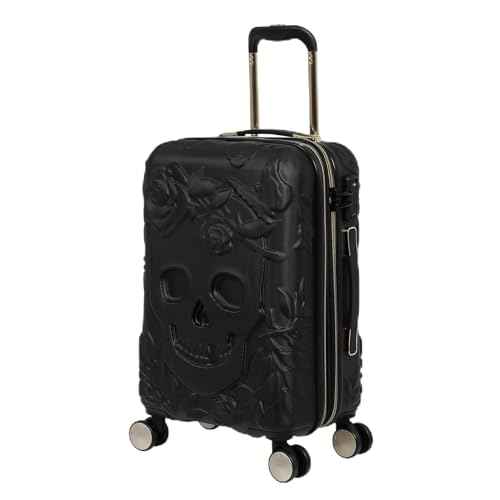 IT Luggage Skulls II Expandable Hard Trolley — Black with Gold 24