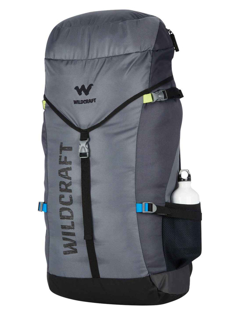 Wildcraft Flip Traveler 60 L Rucksack in Grey — angled three-quarter view, right side