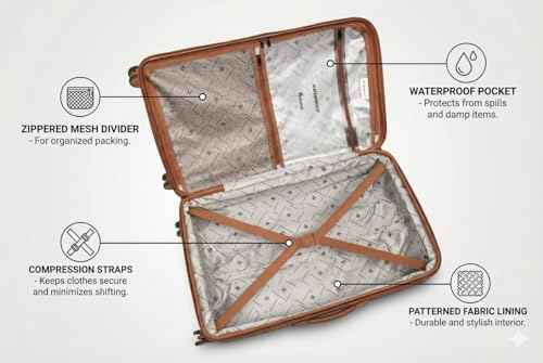 IT Luggage Extravagant Expandable Hard Trolley — Brown (24″ Medium)