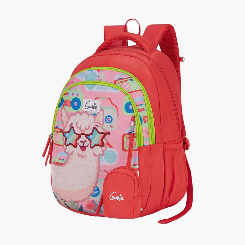 Genie Llama Drama Small Backpack for Kids - Coral