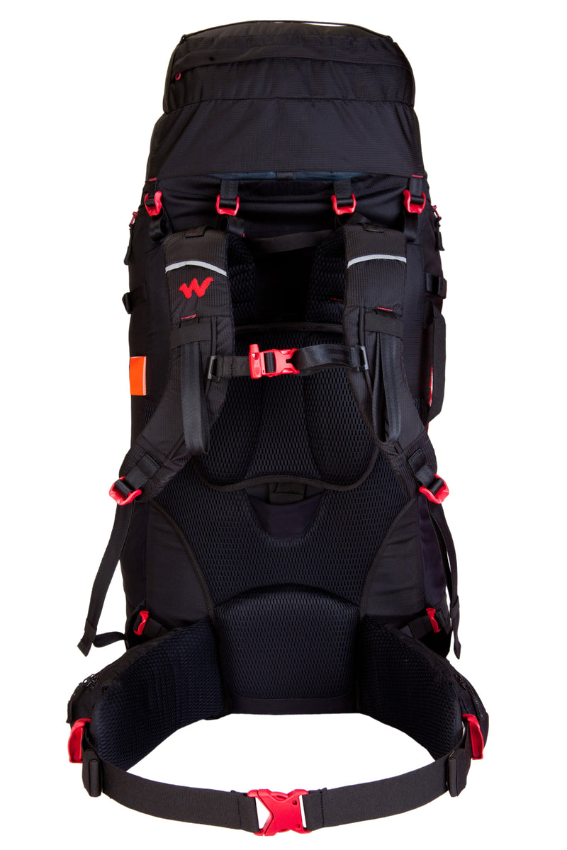 Wildcraft Gangotri Pro 65 L rucksack in Black - top lid