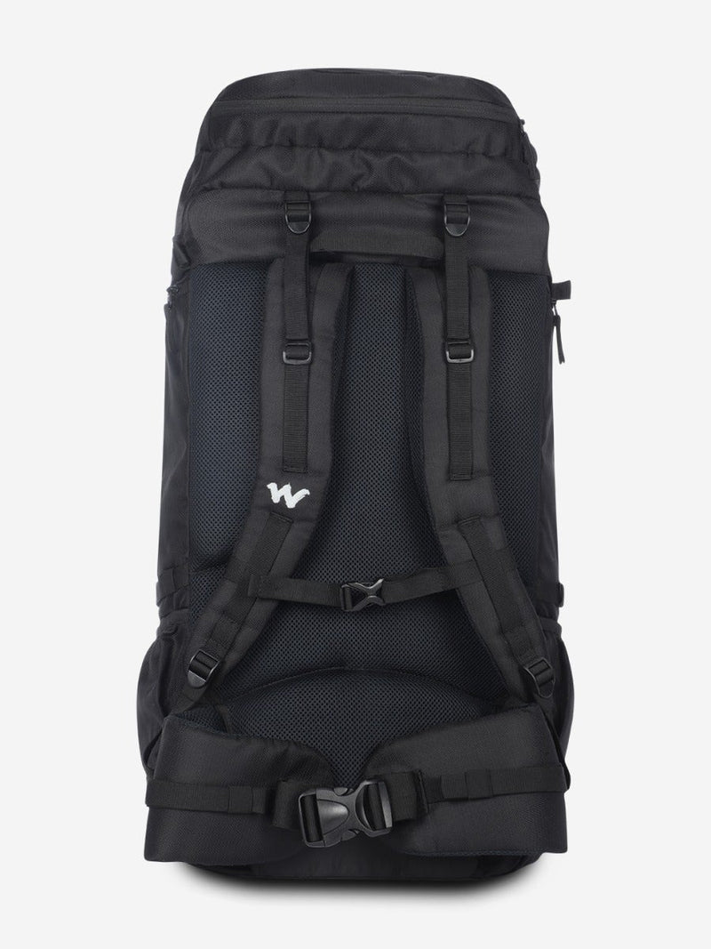 Wildcraft Travel Pro 60 L rucksack in Black - top compartment detail