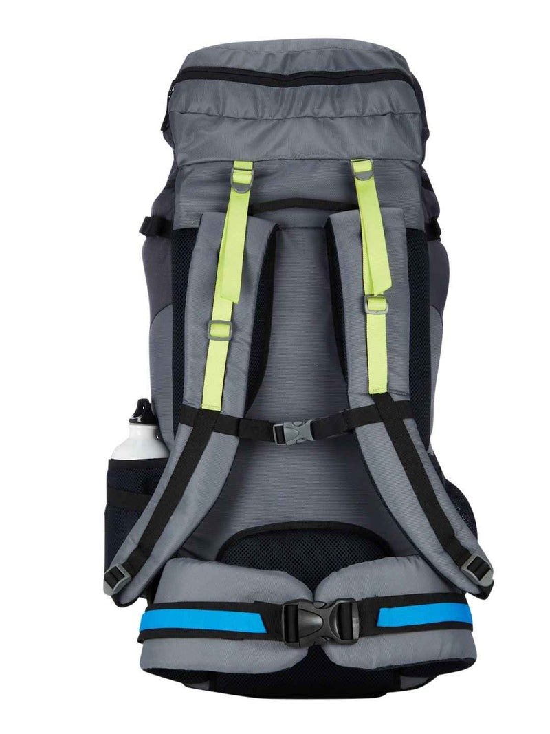 Wildcraft Flip Traveler 60 L Rucksack in Grey — back view with padded harness and waist belt