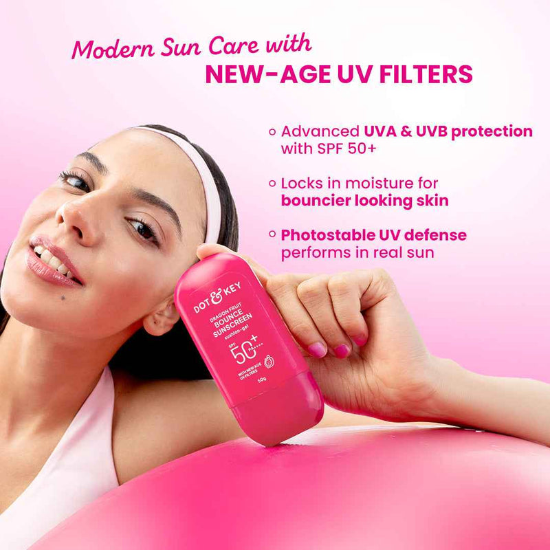 Dot & Key Dragon Fruit Bounce Gel Sunscreen SPF 50+ PA++++, With New-Age UV Filters