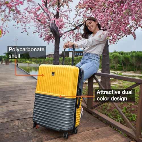IT Luggage Istanbul Hard Trolley — Yellow Grey (28″ Check-in)