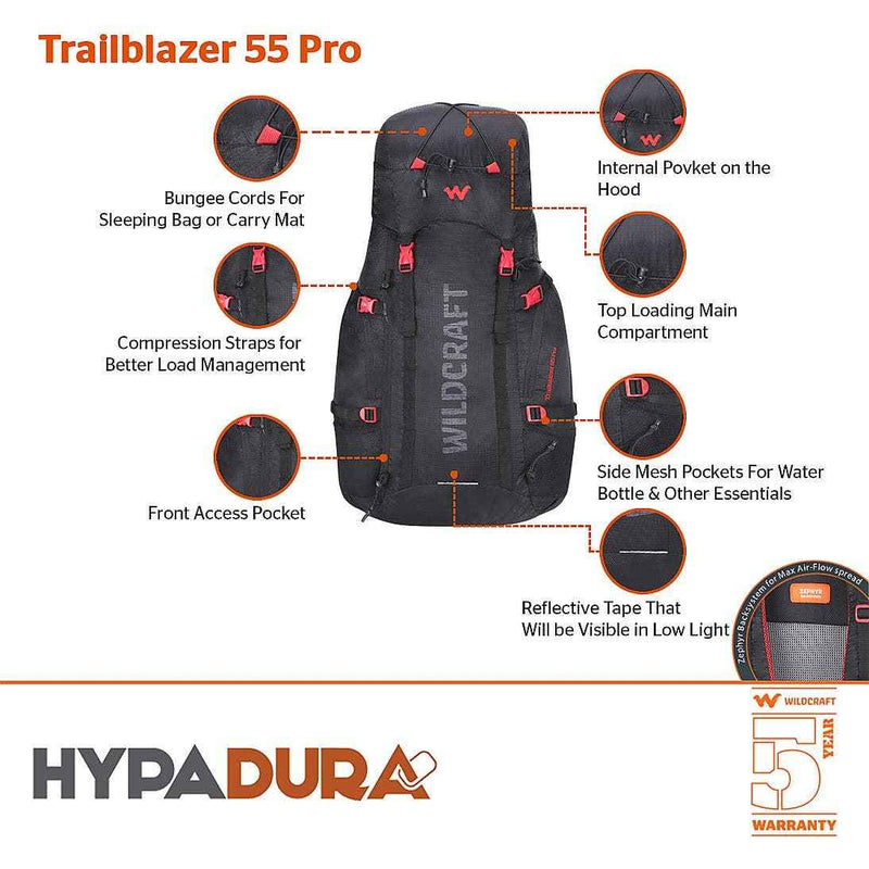 Wildcraft Trailblazer Pro 55 L Trekking Rucksack