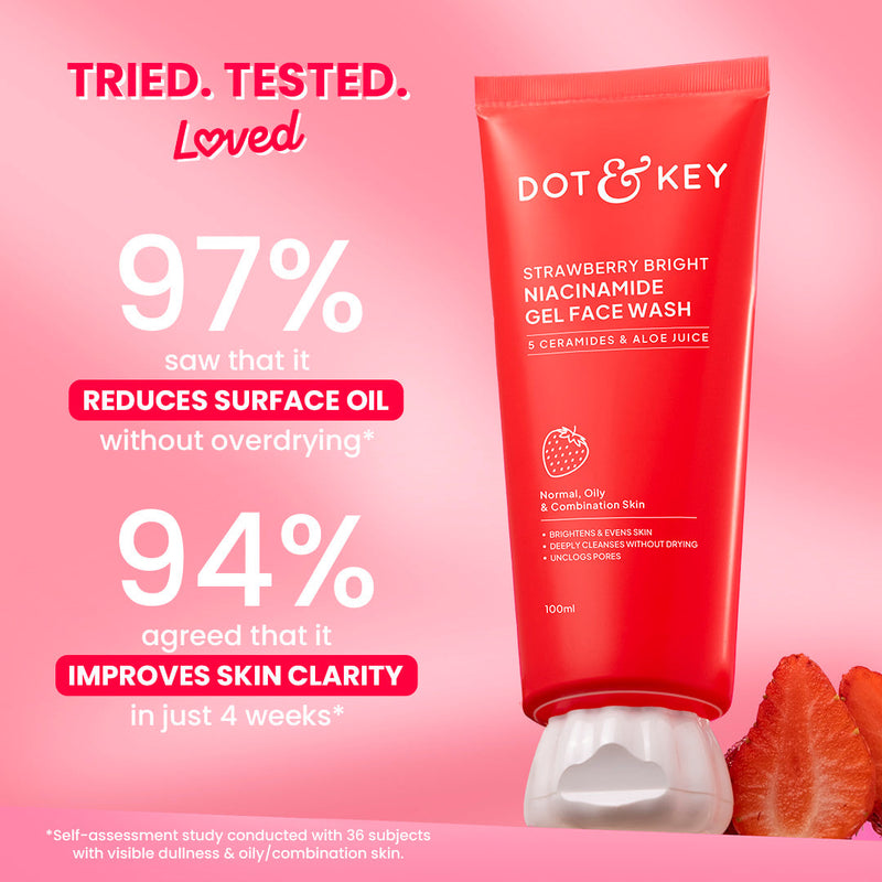 Dot & Key Strawberry Bright Niacinamide Gel Face Wash how to use