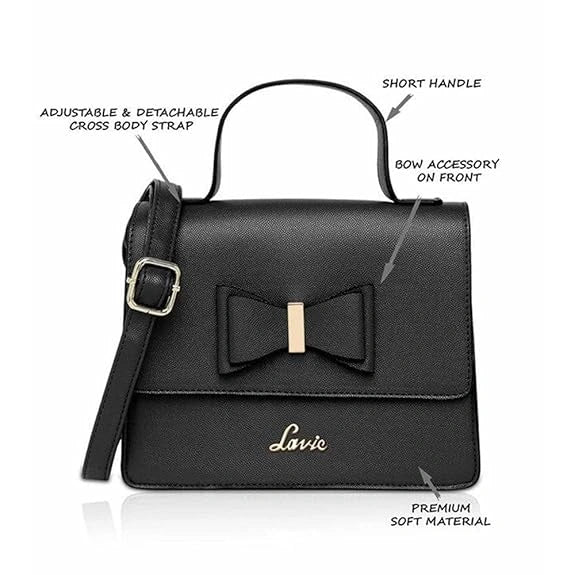Lavie Bow Small Satchel Handbag — Off White