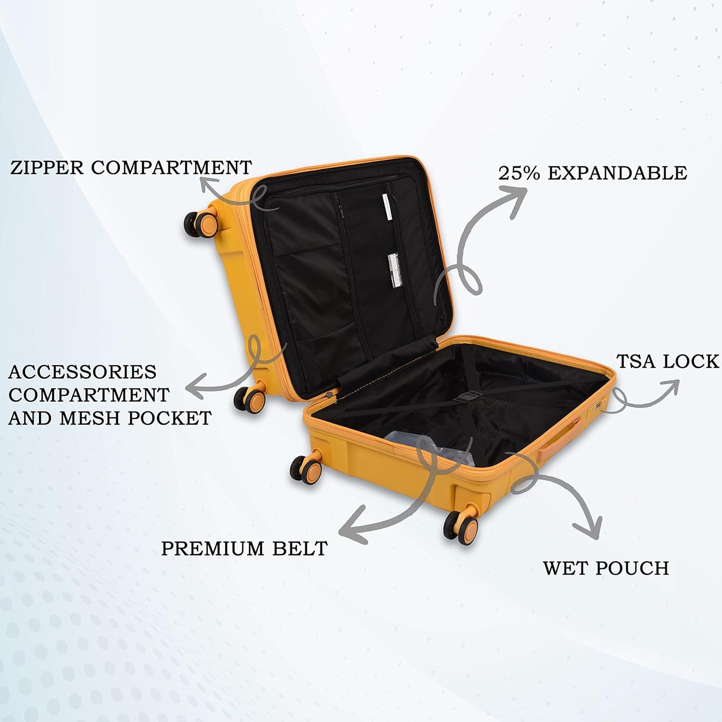 IT Luggage Momentous Mango Yellow Trolley Bag