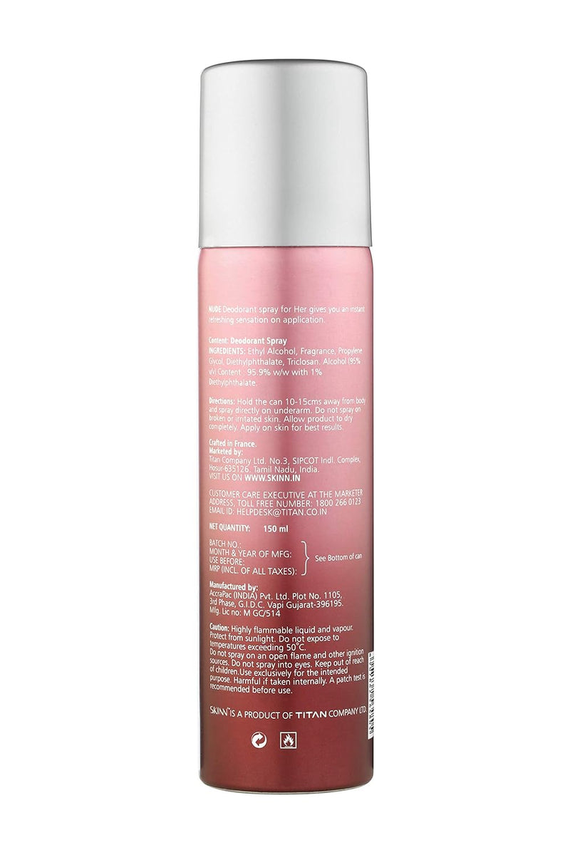 Skinn by Titan Nude Deodorant Spray 150ml - Subtle Fresh Fragrance - image 2 of 2 - Deodorant