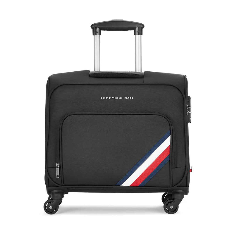 Tommy Hilfiger Roosevelt Overnighter Soft Luggage in Black — front view