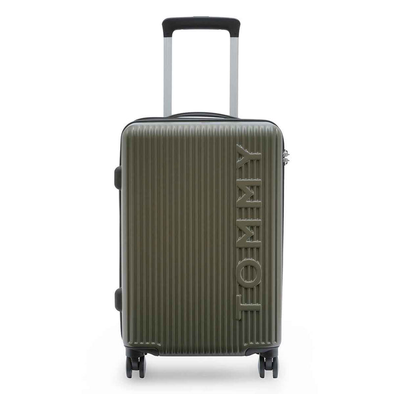 Tommy Hilfiger Empire Pro Hardside Trolley Bag in Olive — front view