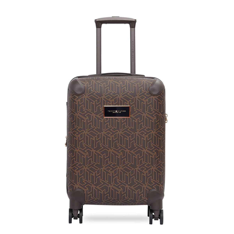 Tommy Hilfiger Jazz Hybrid Trolley Bag in Brown — cabin front view