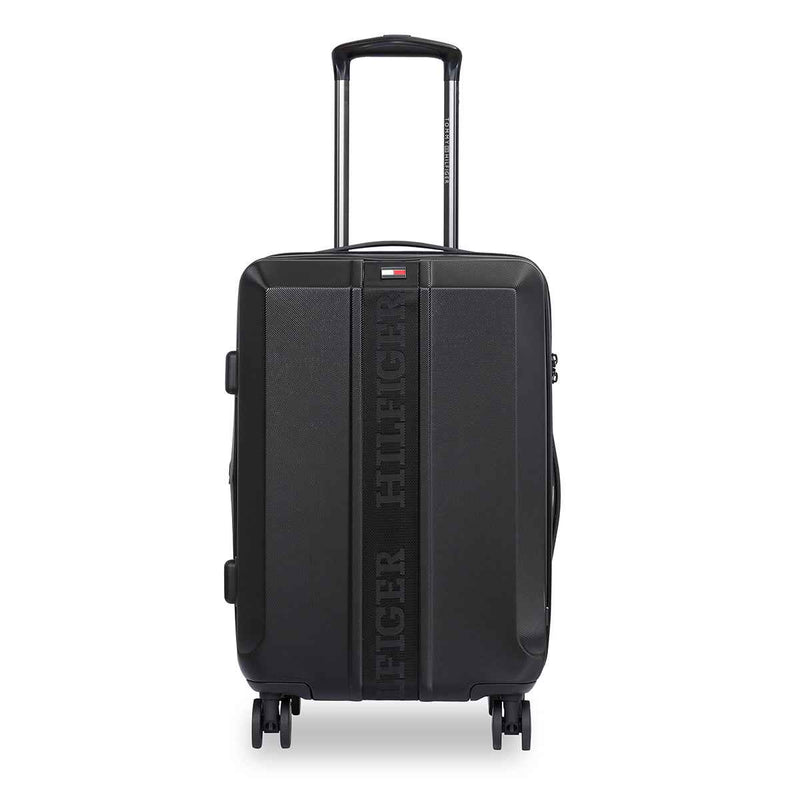 Tommy Hilfiger Arbor Polycarbonate Trolley Bag in Black — front view
