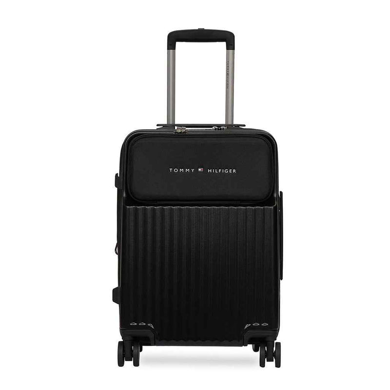 Tommy Hilfiger Pittsburg Hardside Trolley Bag in Black — cabin front view