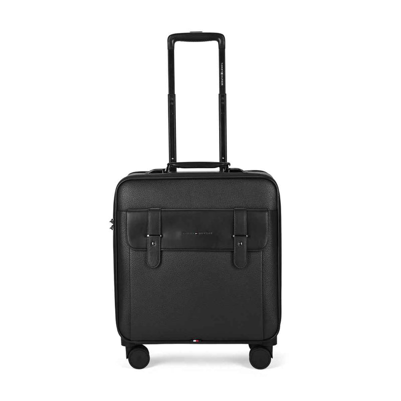 Tommy Hilfiger Lincoln Hardshell Overnighter Cabin Trolley in Black — front view