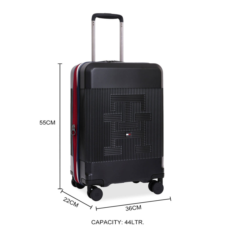 Tommy Hilfiger Patrick hardside trolley bag in Black - side profile