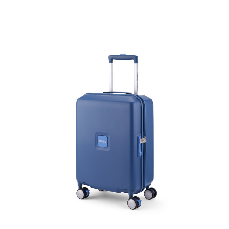 American Tourister Purimax Blue Cabin angle