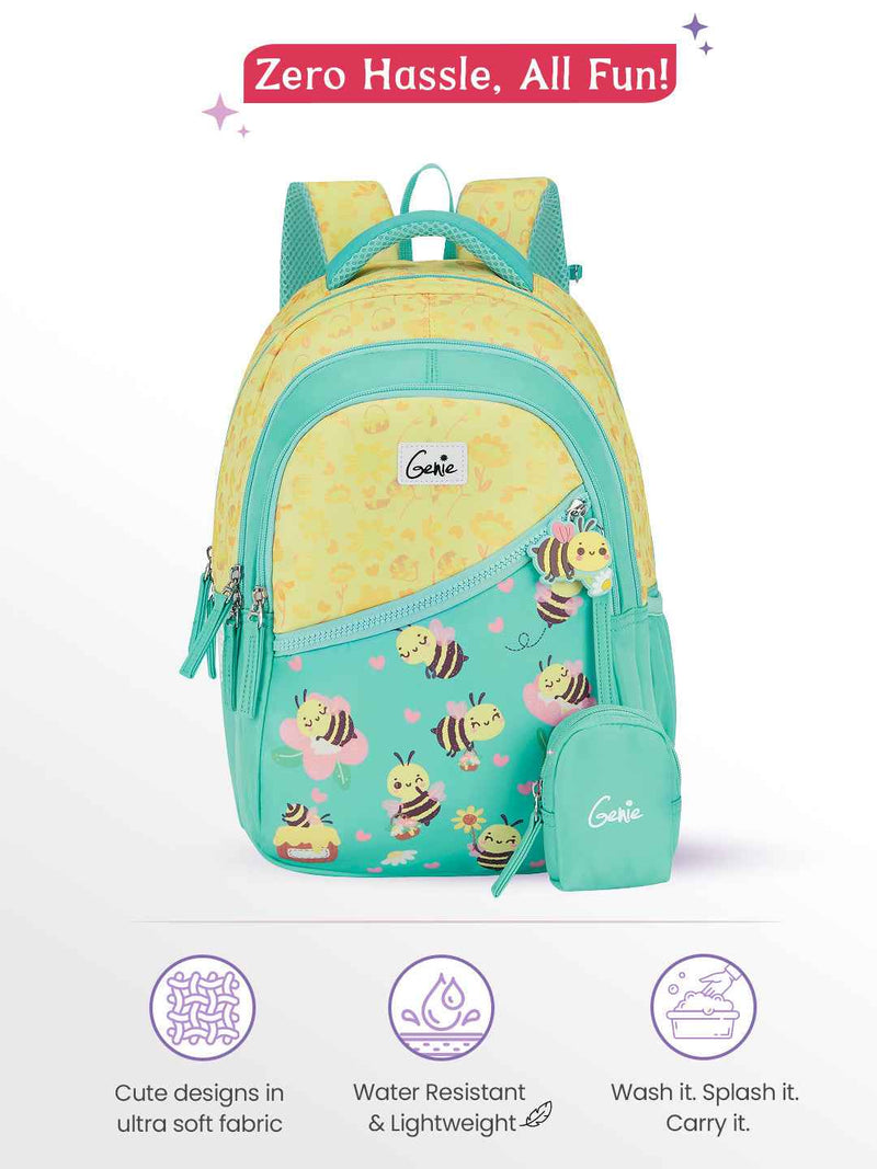Genie Bee Happy Small Backpack for Kids - Teal