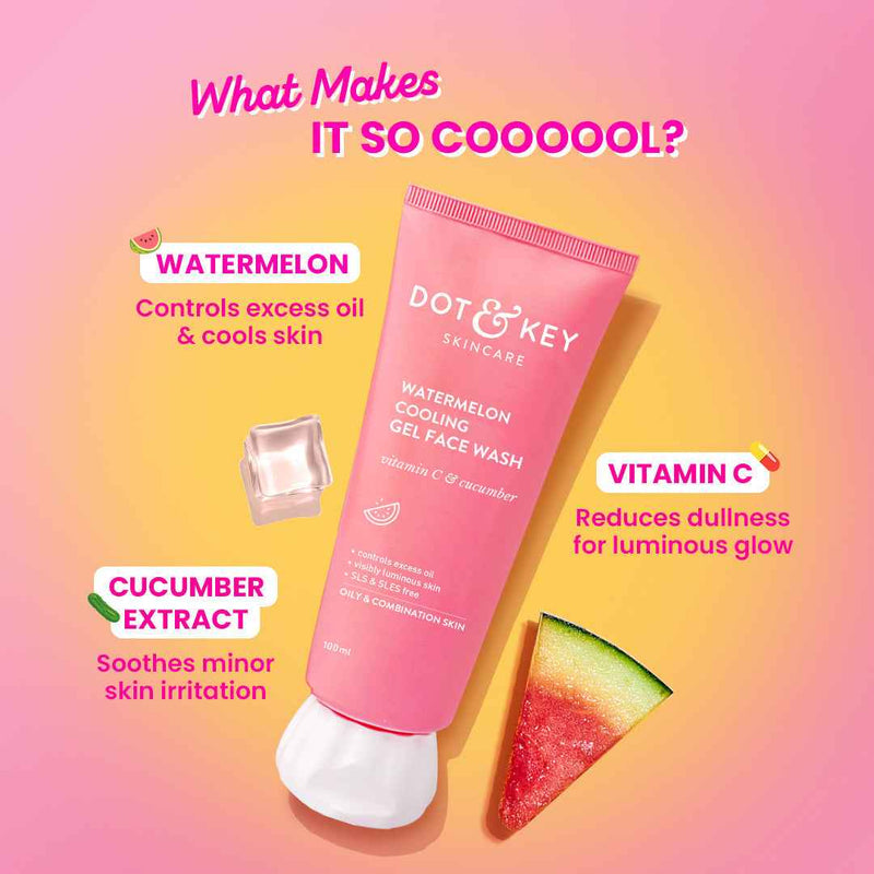Dot & Key Watermelon Gel Face Wash(100g), Pack of 2