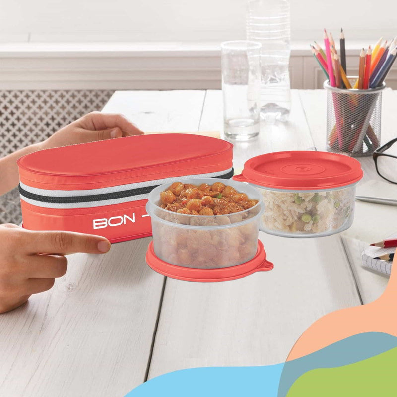 Milton New Bon Bon Plastic Lunchbox - Red