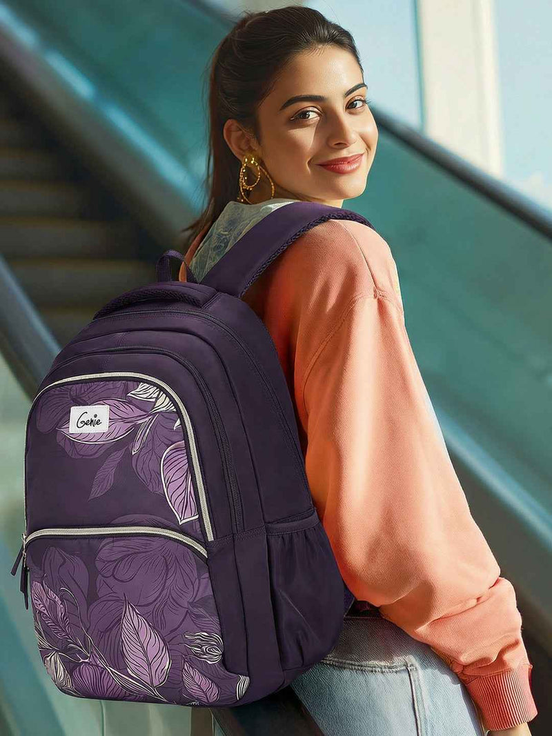 Genie Canopy 36L Laptop Backpack With Raincover - Wine Red
