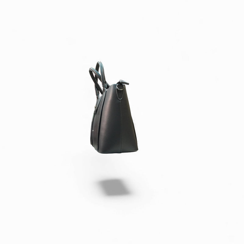 Classic Black Structured Handbag — angle