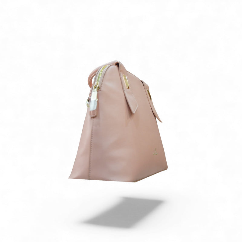 Elegant Blush Pink Dome Handbag — side