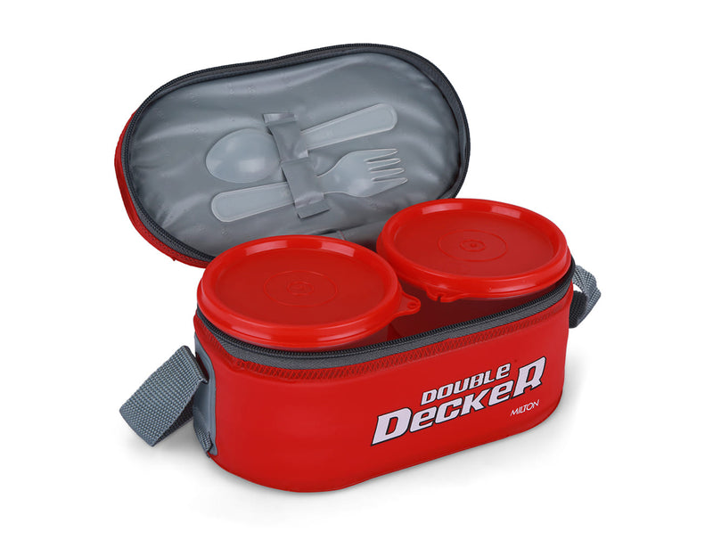 Milton Double Decker Plastic Lunch Box — front view