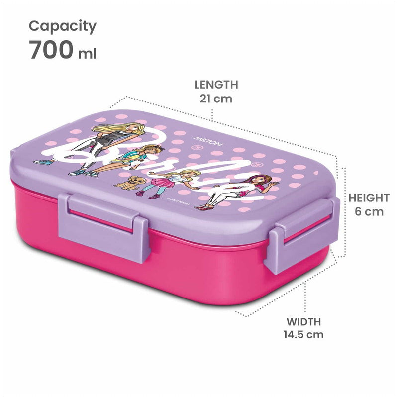 Milton Flatmate Barbie Kids Lunchbox 700ml — back view