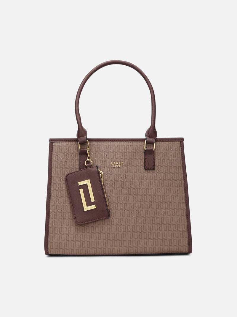 Lavie Luxe Mono Quad25 Large Handbag in Mono Taupe
