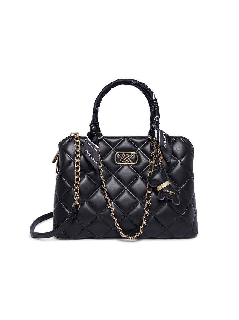 AKIKI London Waterloo 13 Medium Satchel Bag Black detail