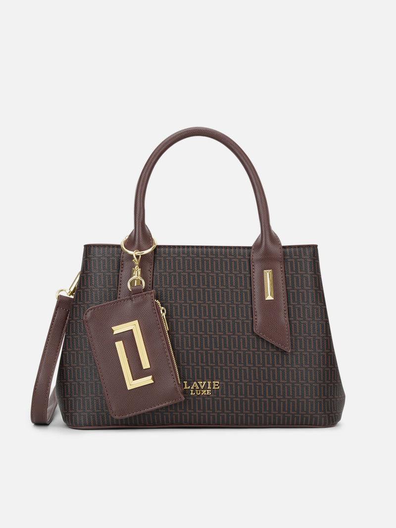 Lavie Luxe Monogram Rumba25 Medium Handbag in Mono Brown