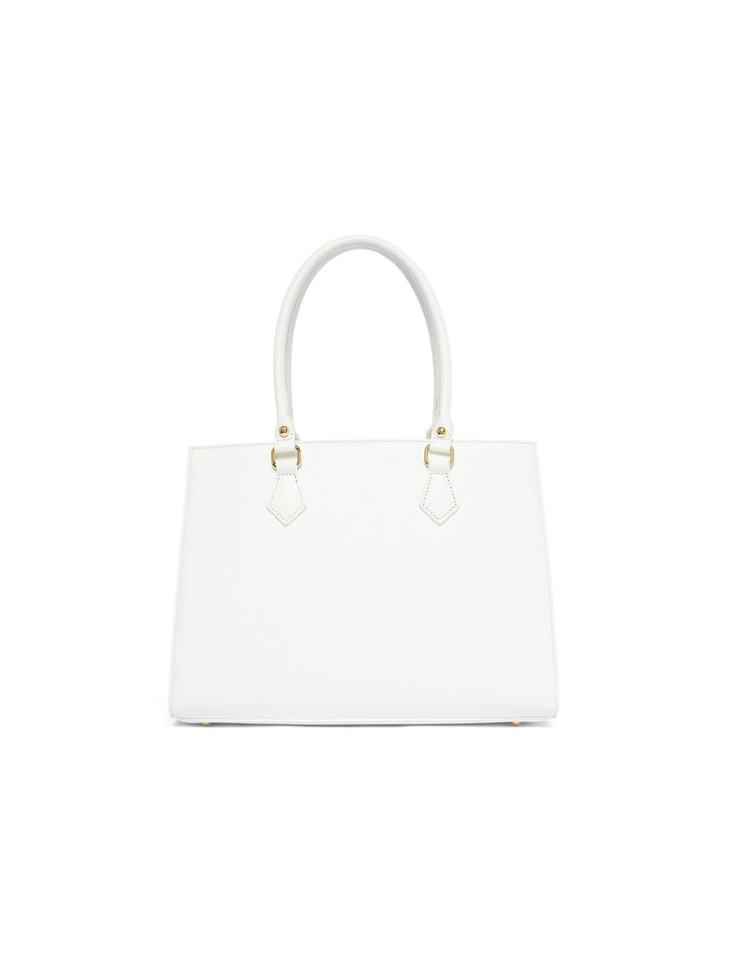 AKIKI London Swinden 35 Box Large Handbag White detail