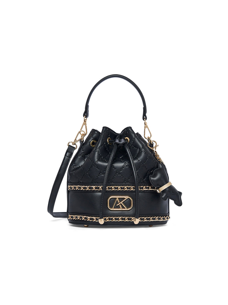 AKIKI London Hanwell 2C 21 Small Bucket Bag Black detail