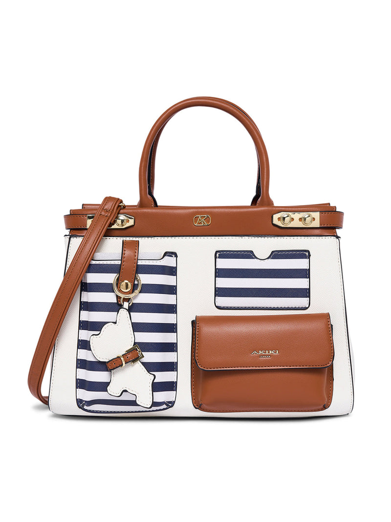 AKIKI London Southall Large Satchel Bag Nautical detail