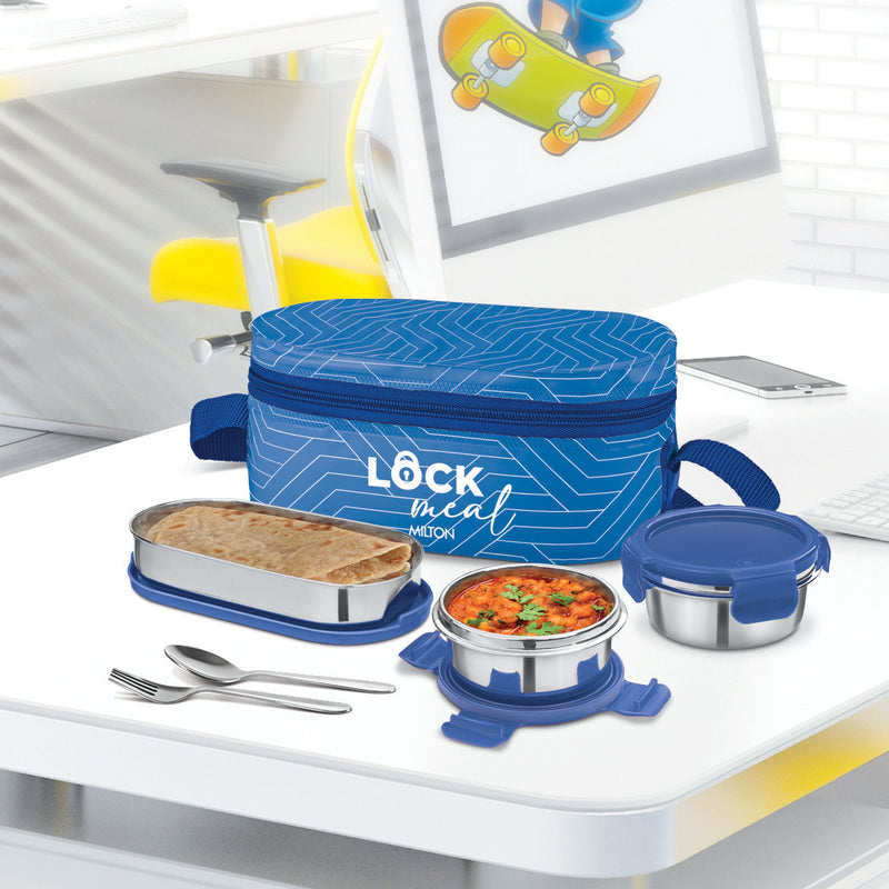 Milton Lock Meal Insulated Tiffin — front view